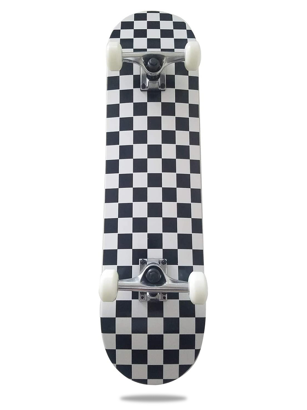 SCSK8 White Checkered Skateboard